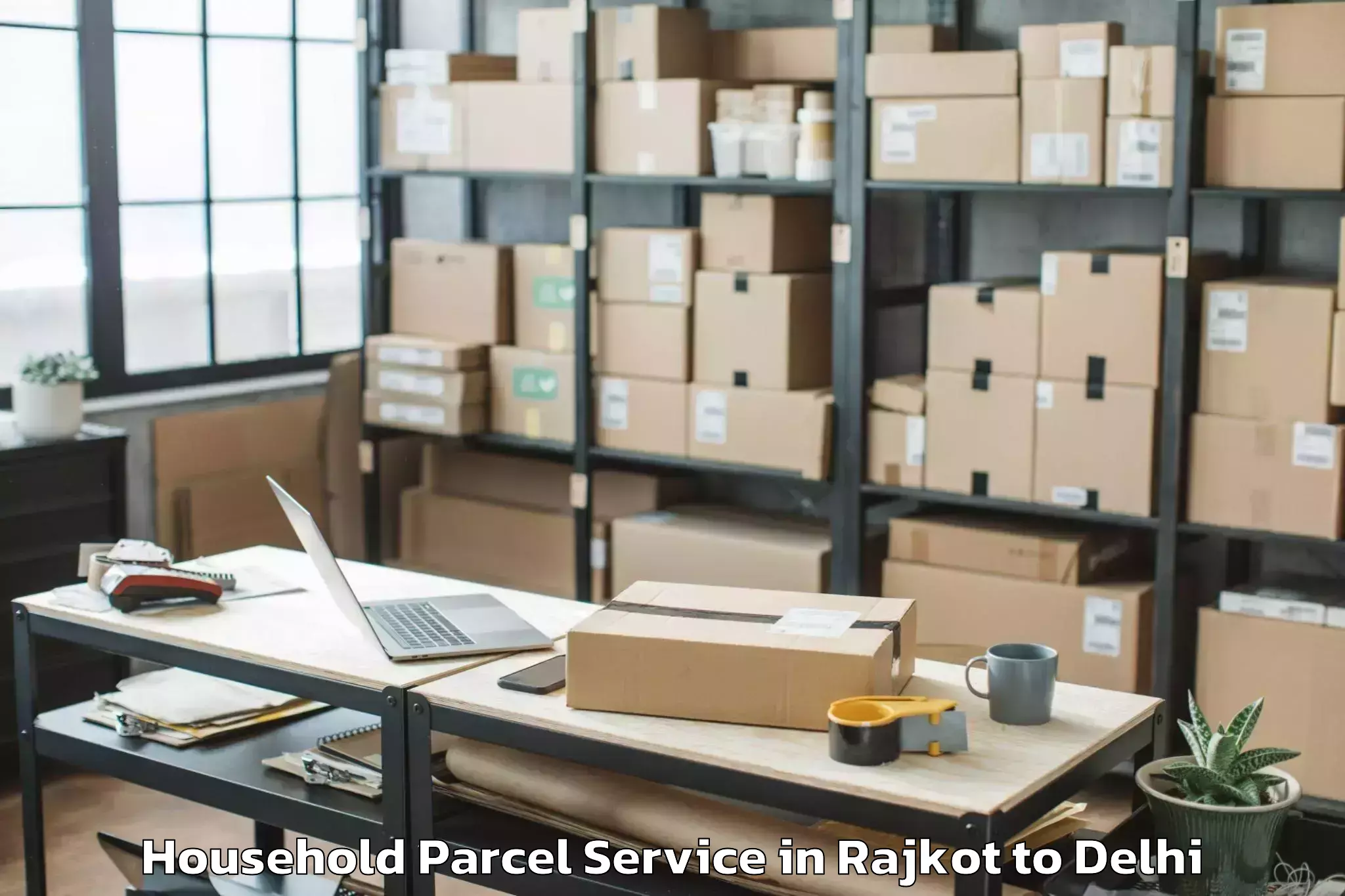 Trusted Rajkot to Chanakya Puri Household Parcel